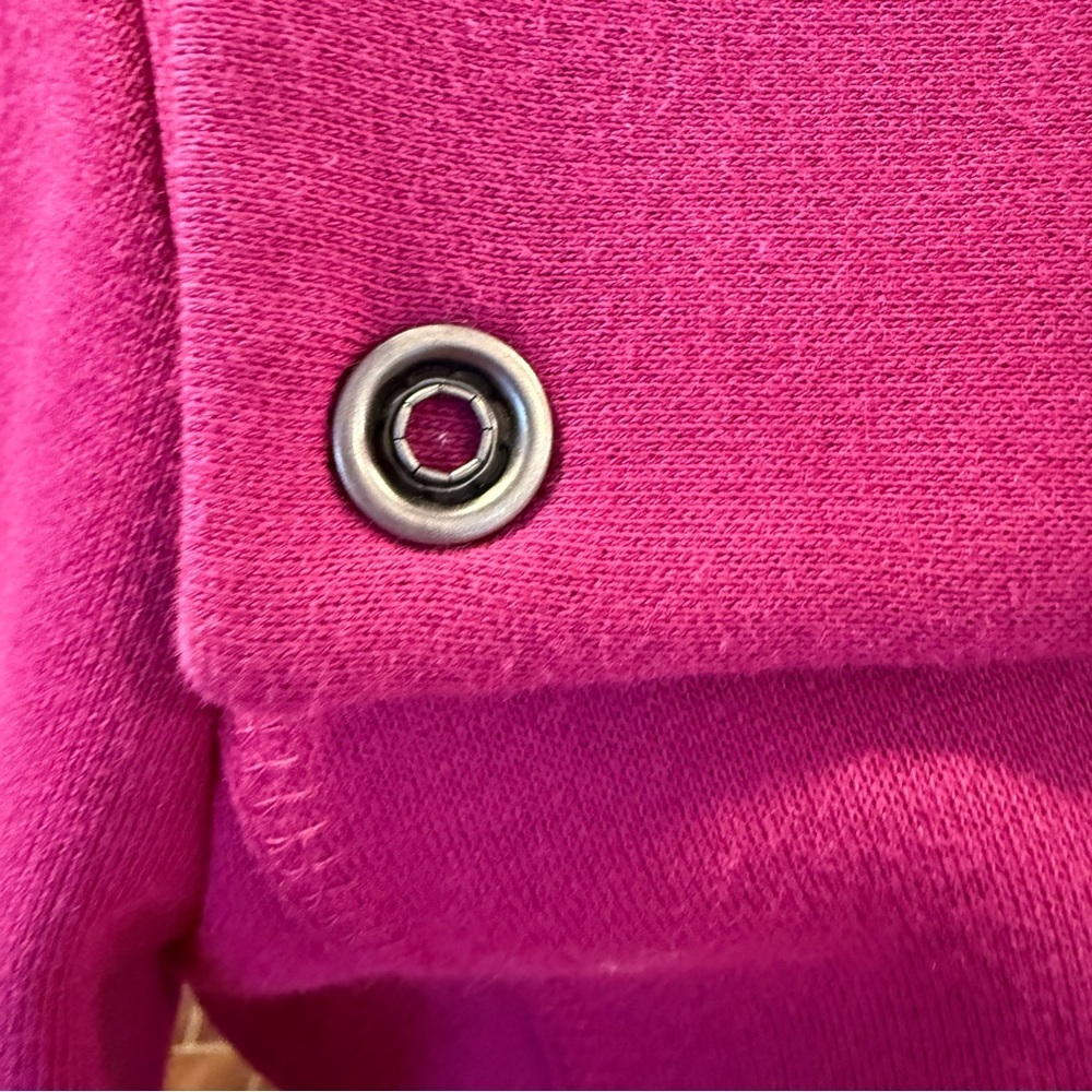 Talbots Petite Magenta Pink Asymmetrical Zip Fleece Moto Jacket Size MP - Picture 7 of 12
